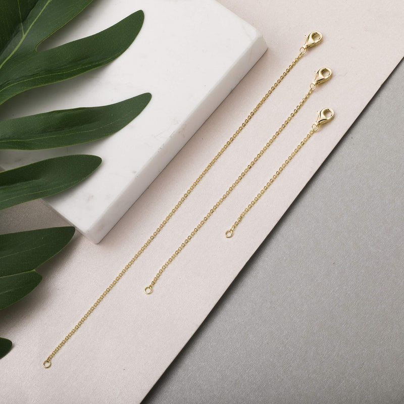 [Australia] - Necklace Extenders Gold Necklace Extender Silver Chain Extenders for Necklaces Sterling Silver Extender for Bracelet Anklet Set 2", 3", 4", and 6" Gold Plated Set 2", 4", 6" 