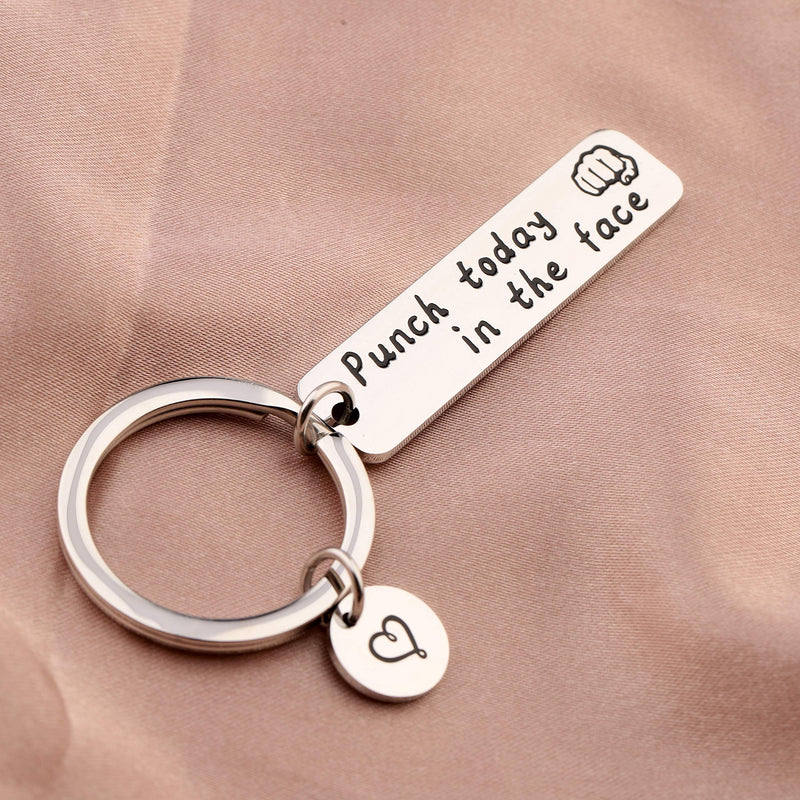 [Australia] - SEIRAA Motivational Quote Jewelry Punch Today in The Face Keychain Graduation Gift Self Care Gift for Her 