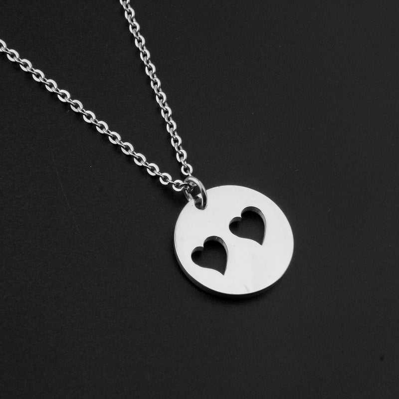 [Australia] - SEIRAA Mother Daughters Necklace Set Mom Daughter Heart Jewelry Gift for Mom Mom &2daughters necklace 