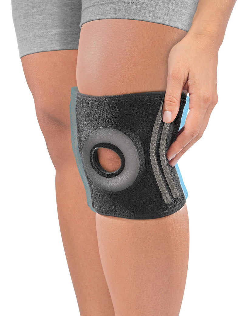 [Australia] - Mueller Sports Medicine Adjustable Premium Knee Stabilizer with Padded Support, For Men and Women, Black, One Size 