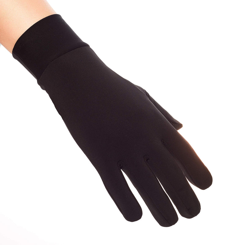 [Australia] - Compression Lightweight Sport Running Gloves Liner Gloves- Black - Men & Women Small 