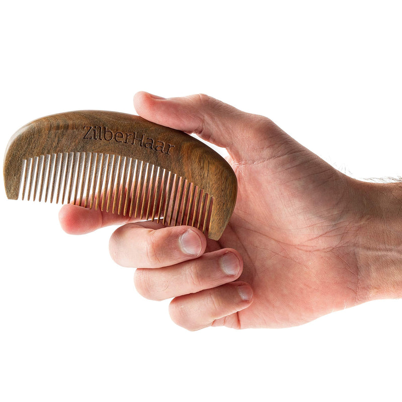 [Australia] - ZilberHaar - Beard Comb - 100% Scented Sandalwood - Essential Beard Care Accessory for Men, Straightens Bread Without Static - Handmade Comb 