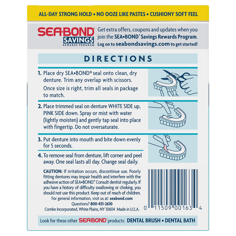 [Australia] - Sea Bond Secure Denture Adhesive Seals, Original Lowers, 15 Count 15 Count (Pack of 1) 