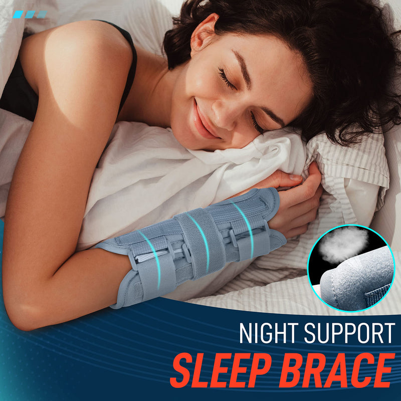 [Australia] - Wrist Brace Carpal Tunnel for Women Men, Adjustable Night Sleep Support Brace with Splints Right Hand, Medium/Large Medium/Large (Pack of 1) 