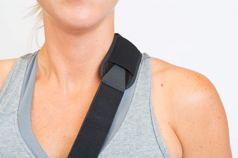 [Australia] - Mueller Sports Medicine Adjustable Arm Sling, For Men and Women, Black/Blue, One Size Fits Most Blue W/Black Mesh 