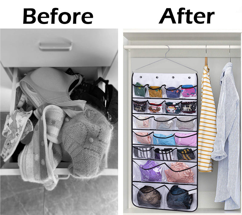 [Australia] - Misslo Hanging Closet Dual-Sided Organizers, 42 Pockets, 38.5 by 17.75-Inch White 