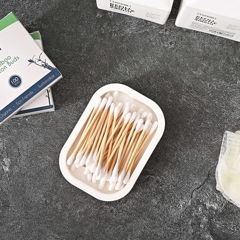 [Australia] - 400 Premium Bamboo Cotton Buds | 100% Biodegradable and Plastic Free Ear Buds Cotton | Great Alternative to Plastic Cotton Buds/Q Tips/Swabs/Earbuds 400 Count 