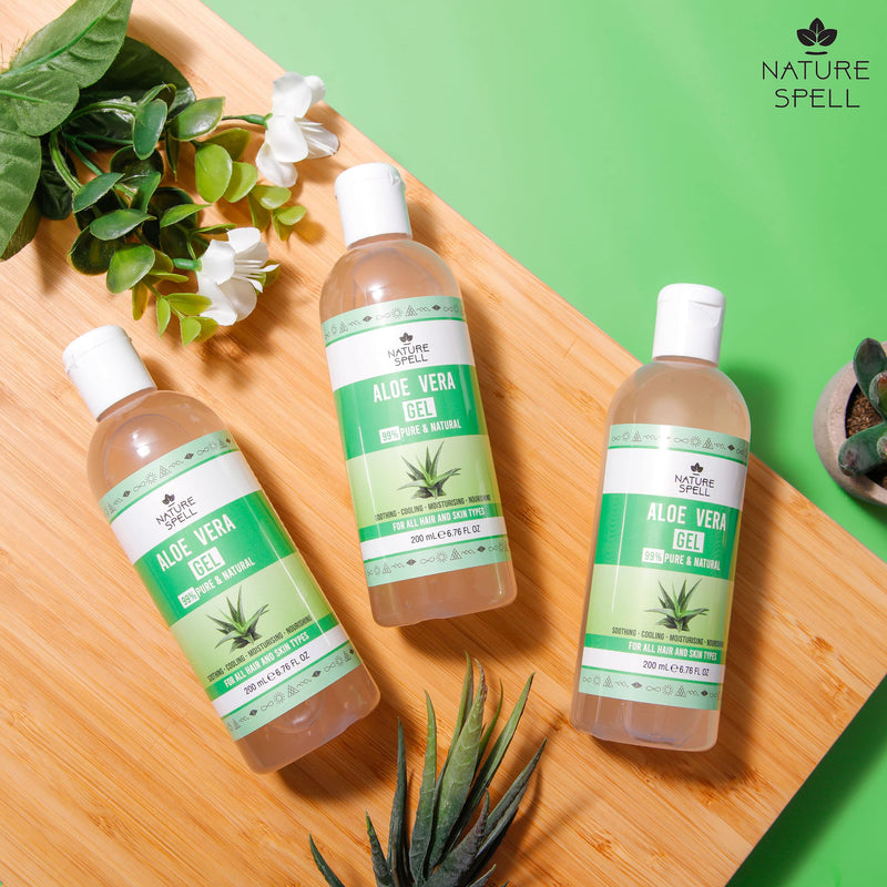 [Australia] - Nature Spell Aloe Vera Gel 99% Pure 200ml – Soothing & Hydrating - For All Hair & Skin Types - Made In The UK, 100% Vegan 