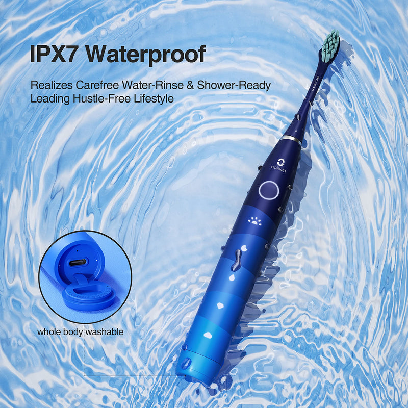 [Australia] - Oclean Flow, Sonic Electric Toothbrush, 5 Modes with Whitening, 180 Days Battery Life, 2 Min Timer & 30s Reminder, IPX7 – Blue 