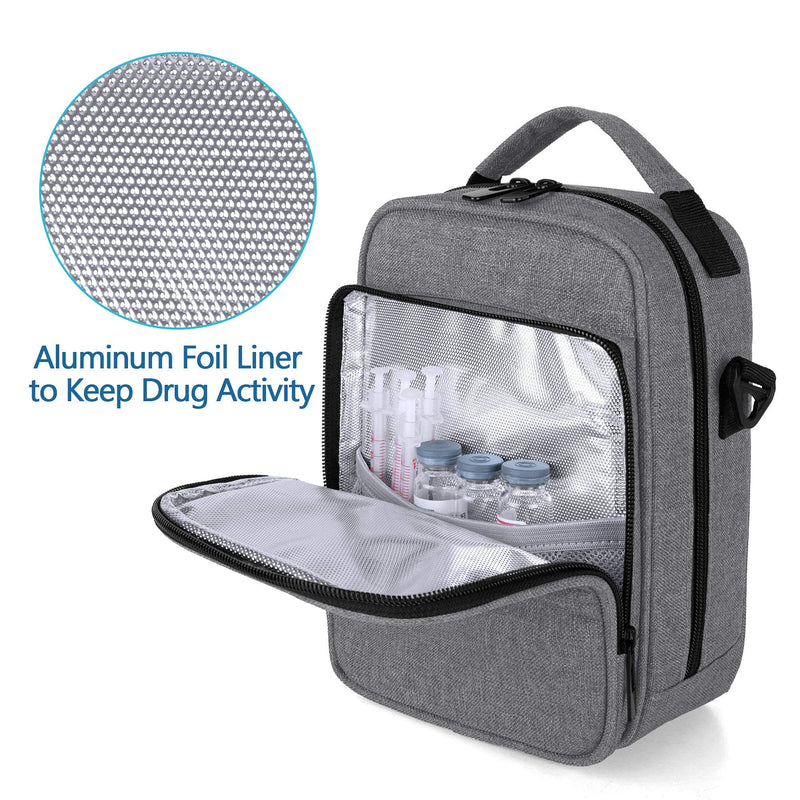 [Australia] - CURMIO Insulin Cooler Travel Case, Double Layer Diabetic Supplies Storage Bag with Detachable Pouches for Insulin Pens, Patented Design 