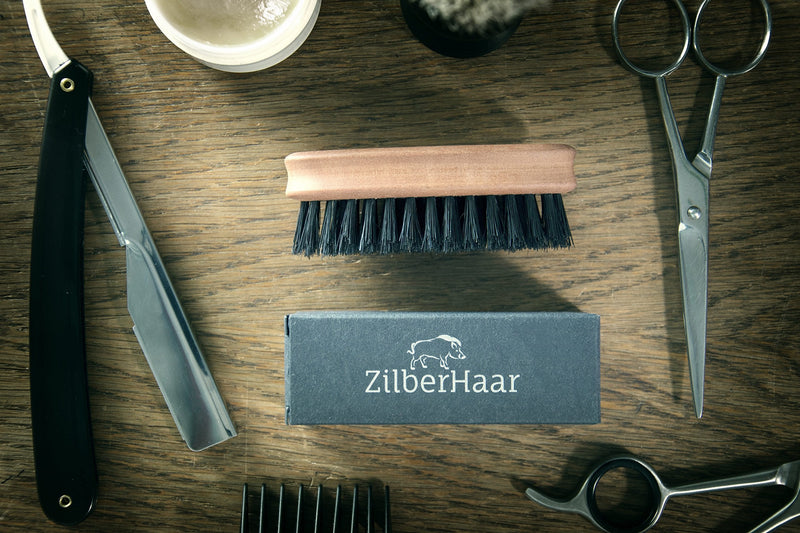 [Australia] - ZilberHaar Pocket Beard Brush - Small Soft Boar Bristle Beard Brush for Men - Travel Size Mens Beard Brush - Straightens & Promotes Beard Growth, Works with Beard Oil & Styling Balm to Soften Beard 