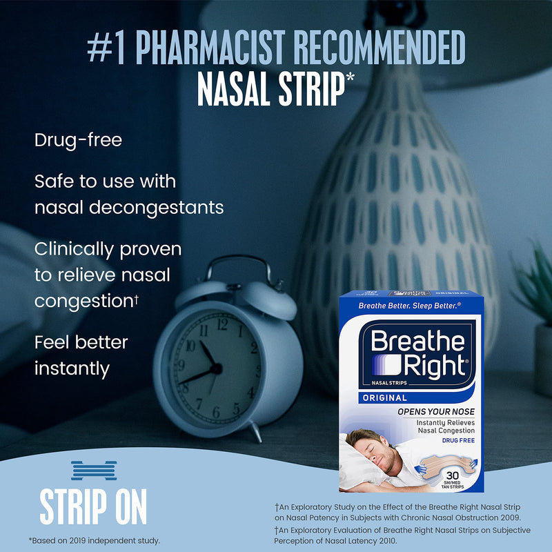 [Australia] - Breathe Right Nasal Strips Original Tan Small/Medium, 30 Count 30 Count (Pack of 1) 