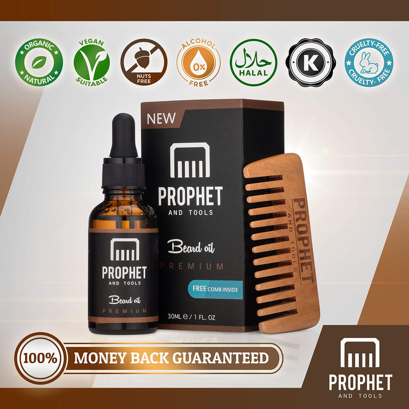 [Australia] - Beard Oil and Comb - Revolutionary Formula Moisturizes, Treats Split Ends, Reduces Skin Irritation & More | Noticeable Difference After 1st Use | Non-Greasy Beard Oil 