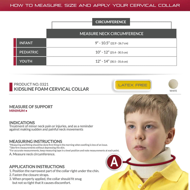 [Australia] - OTC Kidsline, Cervical Collar, Soft Foam Neck Brace, Youth 