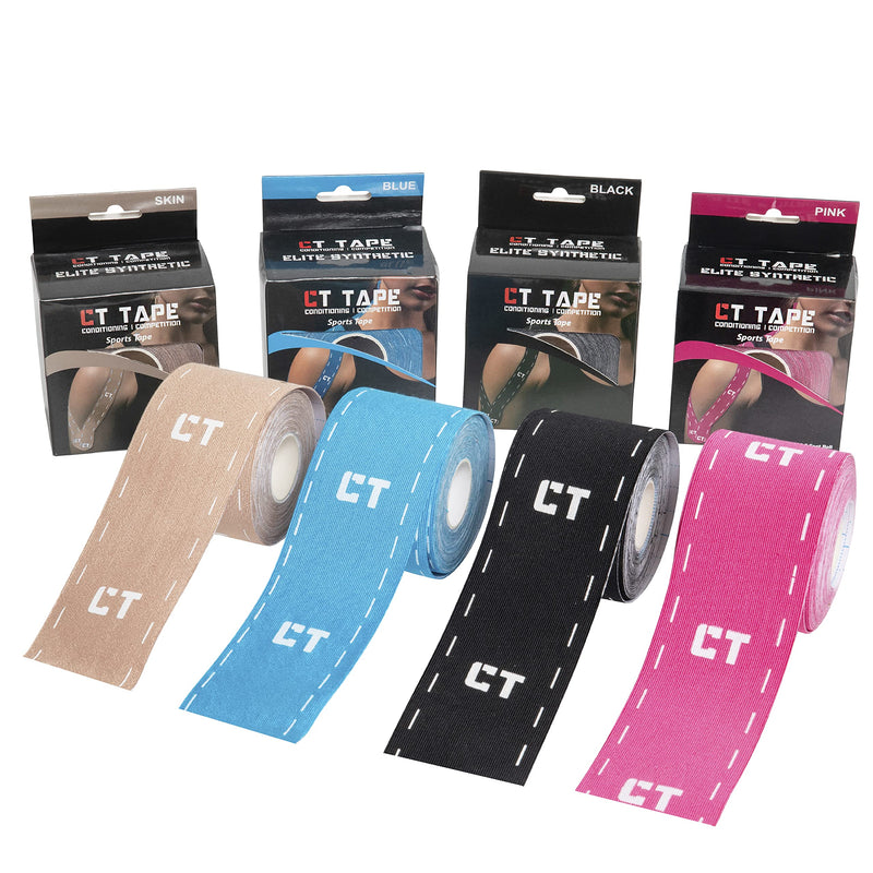 [Australia] - CT Tape Sports & Kinesiology Tape for Sensitive Skin-Best Breathable, Latex Free, Pain Relief Therapeutic Recovery Tape-Athletic Performance Adhesive for Muscles, Knee, Shoulder, Ankle, Back Blue 