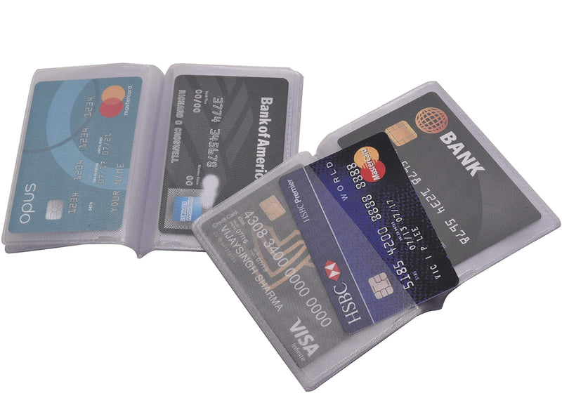 [Australia] - Wallet Inserts for Credit Cards - Transparent Plastic Card Insert Replacement Silver (Pack of 2) 