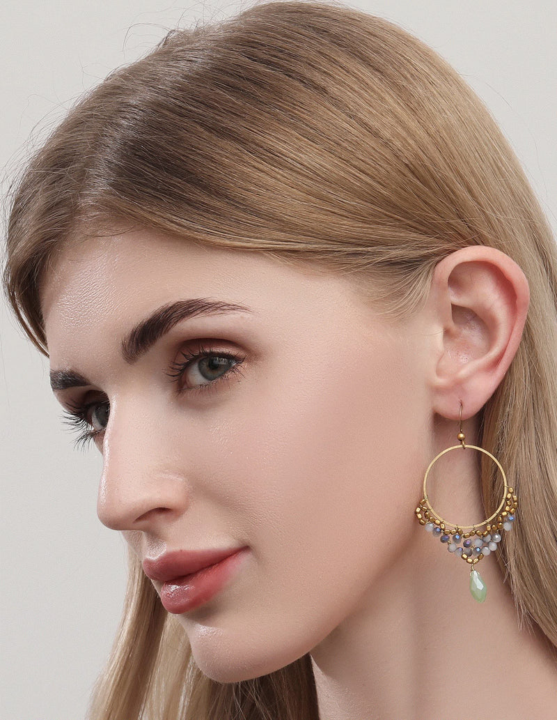 [Australia] - 4 Pairs Bohemian Drop Dangle Earrings for Women Girls, Boho Long Wax Rope Tassel Stone Shell Earrings Set for Ladies Girl Style: #1 