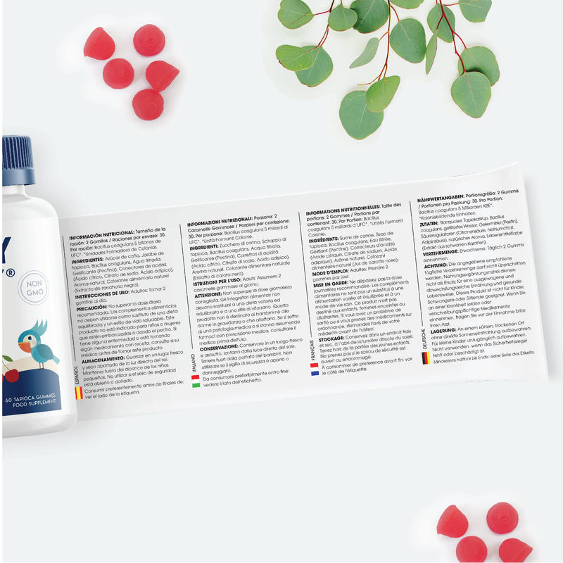 [Australia] - Adults Probiotics Tapioca Gummies - 5B CFU Bacillus Coagulans Live Bacterial Cultures Per Serving - Non-GMO, Halal, Cherry Flavour - 60 Vegan Gummies. Adults (Cherry) 