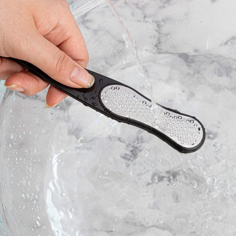[Australia] - BOCAS X-Callus Wet&Dry Callus Remover w/Catcher, Made in Korea, Patented 234 Super Micro Safe Cutters, Medical-grade Stainless Steel, Washable | Foot File, Foot Scrubber (Regular+Slim, Black) 