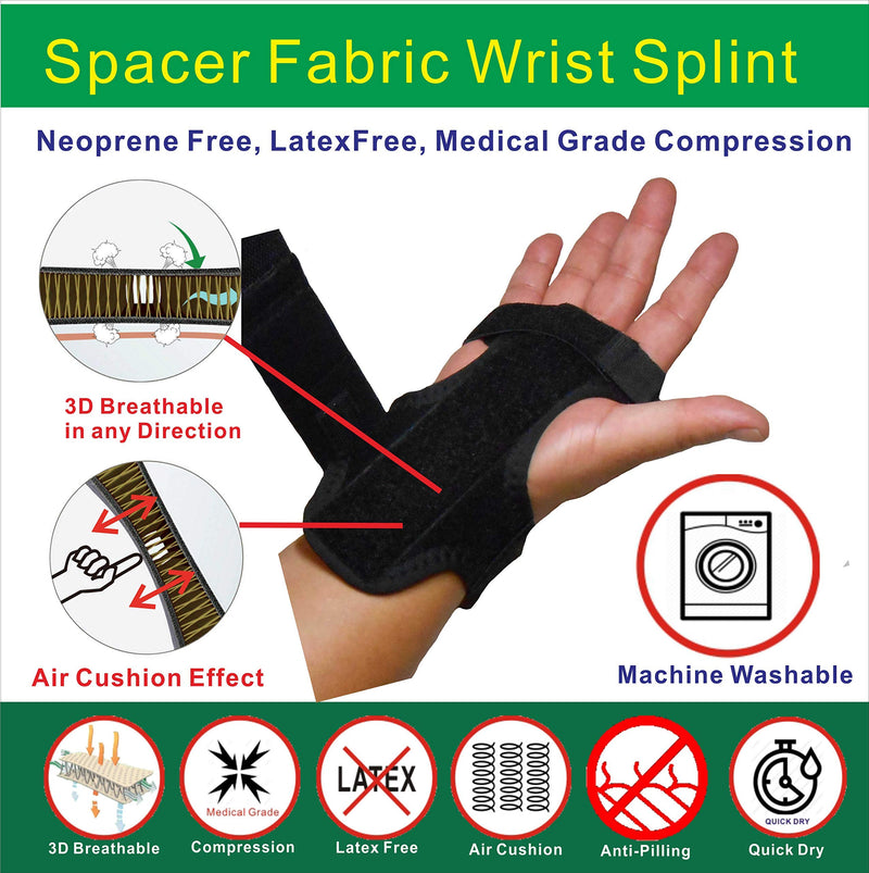 [Australia] - IRUFA, WS-OS-20, New 3D Breathable Patented Fabric RSI Night Wrist Splint, Night Wrist Sleep Support for Carpal Tunnel, Tendonitis, Wrist Pain, Sprains, Adjustable 