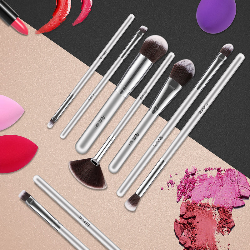 [Australia] - Makeup Brushes DUAIU 16pcs Makeup Brush Set Premium Synthetic Bristles Wooden Handle Foundation Brush Concealers Eyeshadow Make up Brushes Set with 5 Makeup Sponge 