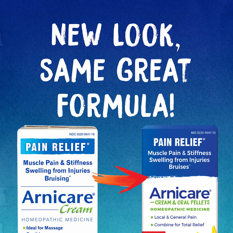 [Australia] - Boiron Arnicare Cream and Arnica 30c Value Pack for Pain Relief, Muscle Soreness, and Swelling from Buising or Injury - 2.5 oz + 80 Pellet Tube 