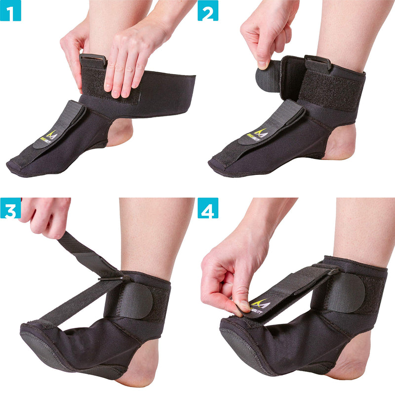 [Australia] - BraceAbility Plantar Fasciitis Night Sock | Soft Stretching Boot Splint for Sleeping, Achilles Tendonitis Foot Support Brace & Heel Pain Relief Compression Sleeve (Small) Small 