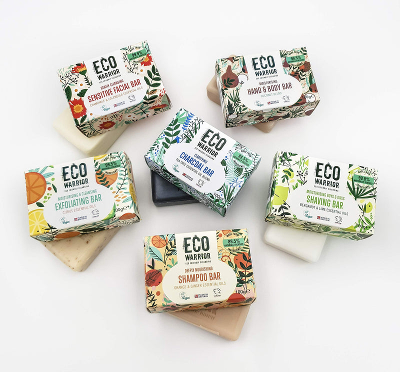 [Australia] - Eco Warrior Exfoliating Soap Bar - Whole Body Soap - Cleansing, Moisturising and Exfoliating Citrus Essential Oils and Oatmeal - Natural, Eco Friendly, Vegan and Cruelty Free Bar of Soap - 100g 