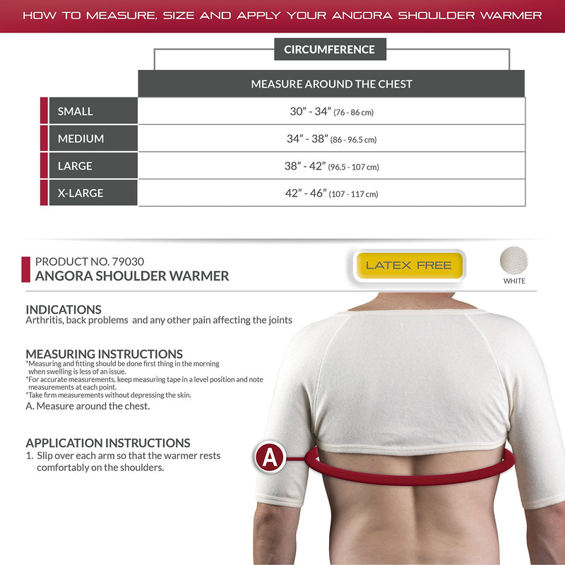 [Australia] - OTC Shoulder Warmer Angora Arthritis Relief, White, Large 