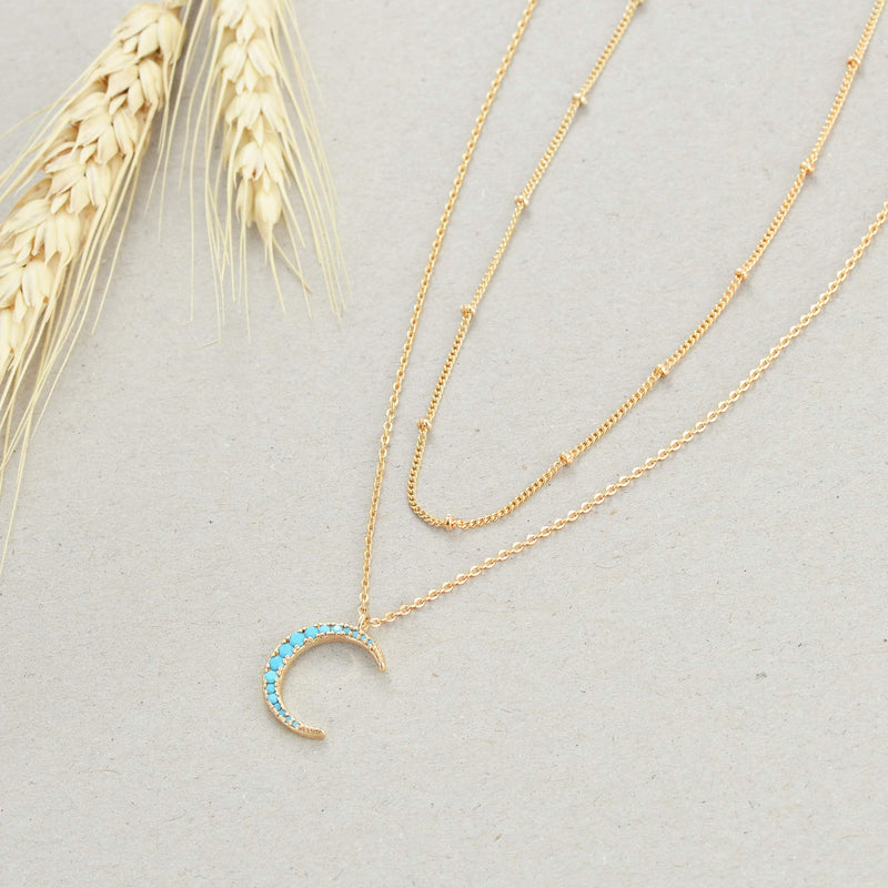 [Australia] - Mevecco Layered Heart Necklace Pendant Handmade 18k Gold Plated Dainty Gold Choker Arrow Bar Layering Long Necklace for Women… layered turquoise crescent 