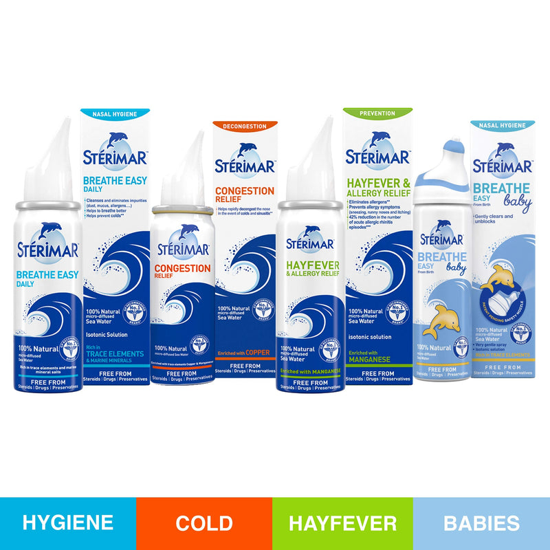[Australia] - STÉRIMAR Stop and Protect Cold and Sinusitis Relief- 100 Percent Natural Sea Water based Nasal Spray with Added Copper and Eucalyptus - 20 ml Pump 4.61 