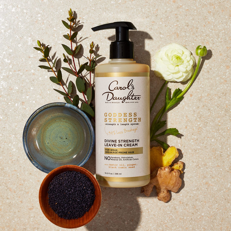 [Australia] - Carol’s Daughter Goddess Strength Leave In Conditioner with Castor Oil for Curly, Wavy, Natural Hair, Anti-breakage Treatment and Detangler, Add Moisture to Dry, Damaged Hair, 10 fl oz 