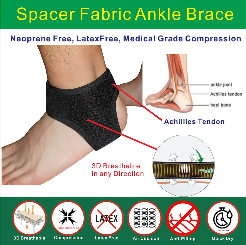 [Australia] - IRUFA, AN-OS-11,3D Breathable Elastic Knit Patented Fabric Adjustable Athletics Achillies Tendon Ankle Wrap, Plantar Fasciitis, Pain Relief for Sprains, Strains, Arthritis and Torn Tendons (L) L 
