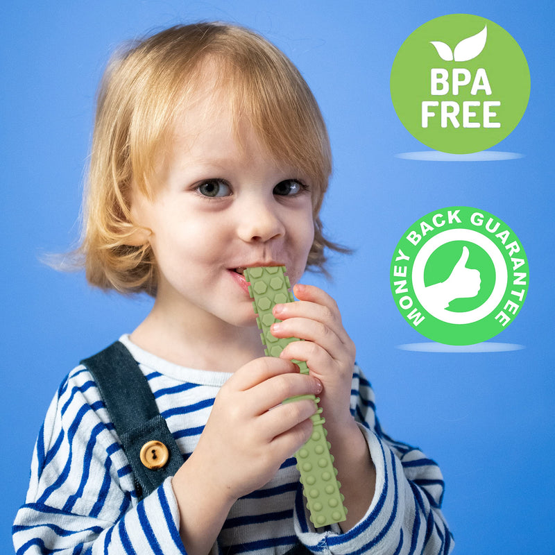 [Australia] - Sensory Chew Tubes for Autistic Children, 4 Pack Silicone Chewy Sticks Oral Motor Tool for Sensory Kids with Autistic, Biting ADHD, SPD, Teether Toys for Babies 3-6 6-12 Months, BPA Free 