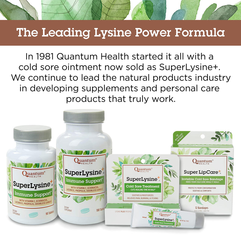 [Australia] - Quantum Health Super Lysine+ / Advanced Formula Lysine+ Immune Support with Vitamin C, Echinacea, Licorice, Propolis, Odorless Garlic (90 Tablets) 