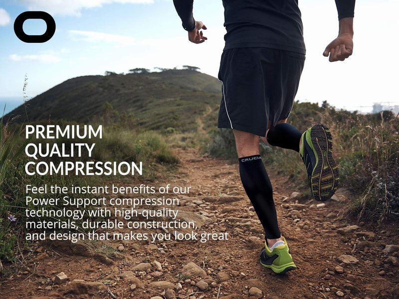 [Australia] - Calf Compression Sleeve for Men & Women (20-30mmHg) - Best Calf Compression Socks for Running, Shin Splint, Calf Pain Relief, Leg Support Sleeve for Runners, Medical, Air Travel, Nursing, Cycling Large / X-Large (15.5-19.5" Calf) Black 
