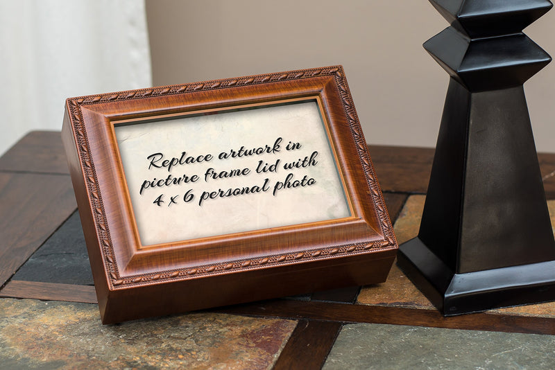 [Australia] - Cottage Garden Box of Wishes for You My Daughter Woodgrain Rope Trim Jewelry Music Box Plays You are My Sunshine 