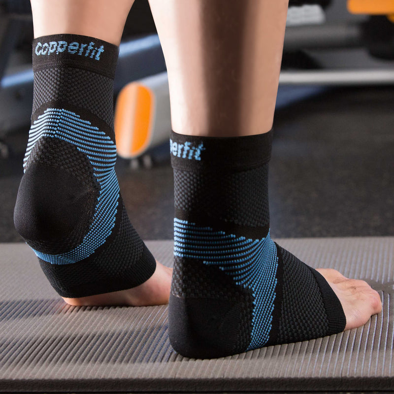 [Australia] - Copper Fit ICE Plantar Fasciitis Compression Ankle Sleeve Infused with Menthol, 1 Pair Large/X-Large 