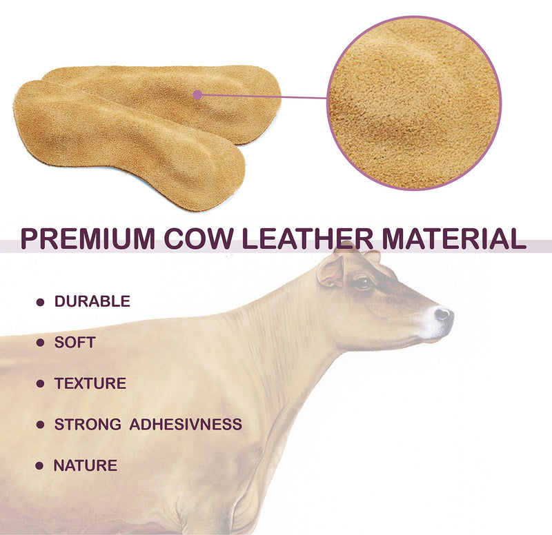 [Australia] - Premium Leather Heel Grips Liner Cushions Inserts for Shoes Too Big, Heel Pads for Heel Pain,Filler Protect Improved Women Men Shoe Fit and Comfort, Khaki,3 Pairs (0.35 inch Thicker) 2 