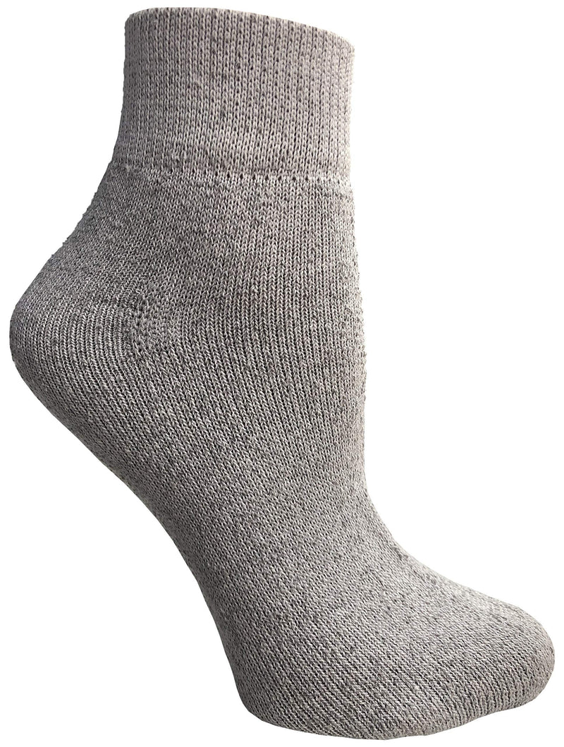[Australia] - Yacht & Smith 12 Pairs Value Pack of Men and Women Diabetic Nephropathy and Edema Ankle, Ring Spun Cotton Socks Gray 9-11 