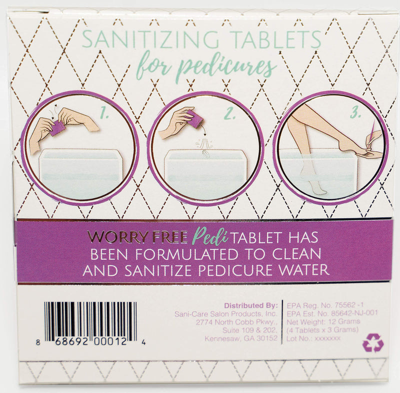 [Australia] - Worry Free Pedi - Pedicure Tablets for Rejuvenating Feet and Toes, Prevent Toenail Issues, Athletes Foot, Odor and Dry Cracked Feet 4 Count (Pack of 2) 