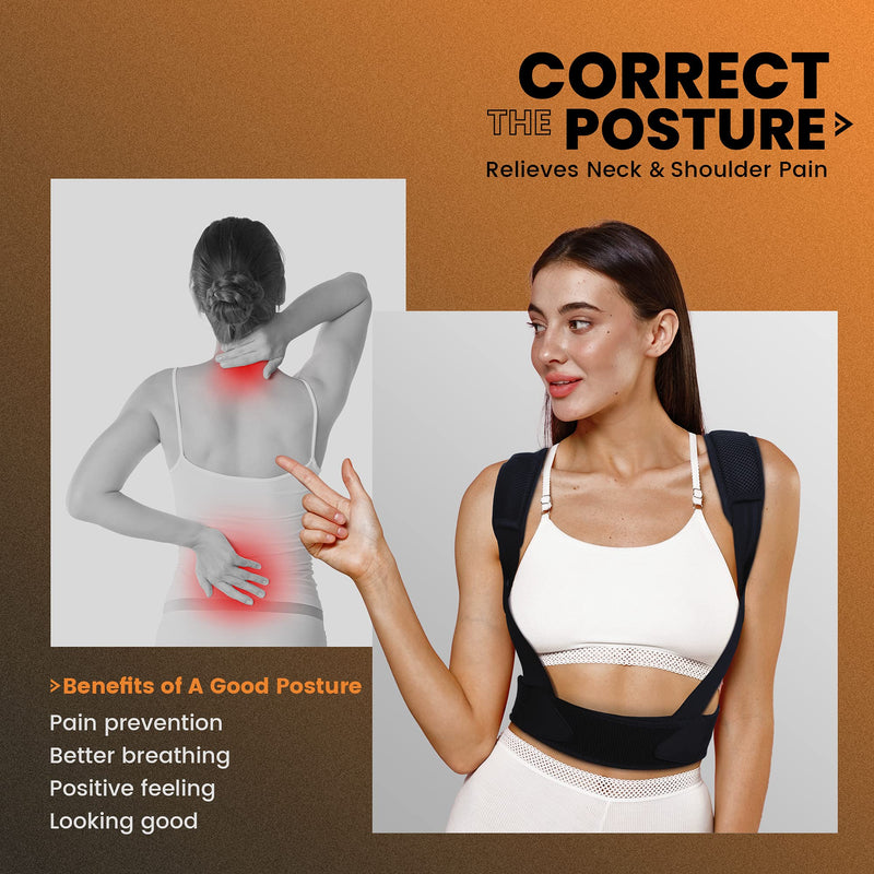 [Australia] - VANRORA Posture Corrector for Women and Men, Back Brace Fully Adjustable & Comfy, Support Straightener for Spine, Back, Neck, Clavicle and Shoulder, Improves Posture and Pain Relief S/M Small/Medium (Pack of 1) 