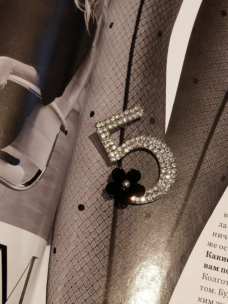 [Australia] - MISASHA fashion celebrity designer inspired statement rhinestone brooch collar pin with flower for women 