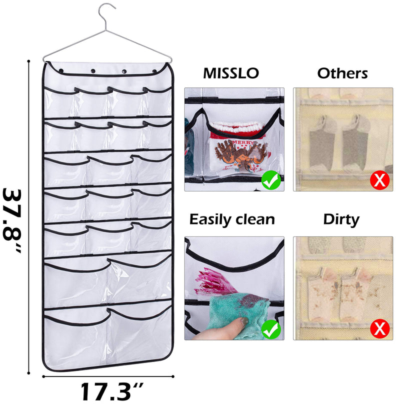 [Australia] - Misslo Hanging Closet Dual-Sided Organizers, 42 Pockets, 38.5 by 17.75-Inch White 