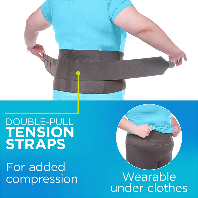 [Australia] - BraceAbility XXL Plus Size Elastic & Neoprene Compression Back Brace | Lumbar, Waist and Hip Support Belt for Sciatica Nerve Pain, Low Back Pain Relief while Sleeping, Working, Exercising (2XL) 2XL 