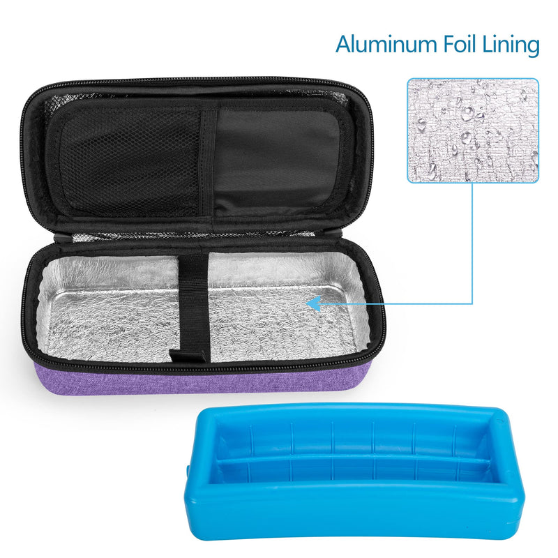 [Australia] - Damero Insulin Cooler Travel Case, Insulin Pen Case Medical Cooler Bag Protector with Ice Pack for Diabetics and Other Supplies, Purple 