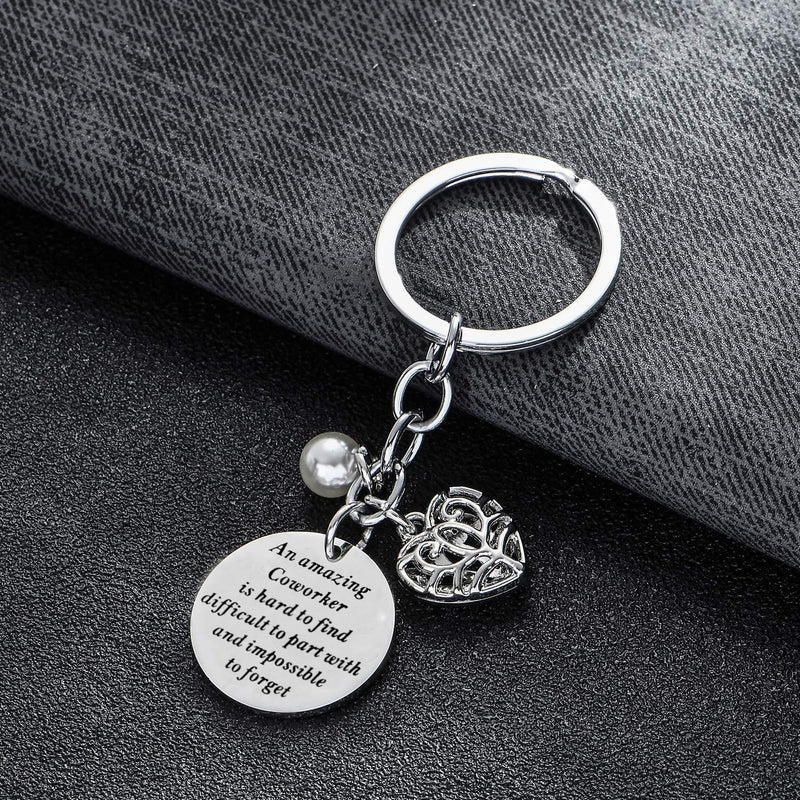 [Australia] - BESPMOSP Coworker Leaving Heart Keychain an Amazing Coworker is Hard to Find Difficult to Part with and Impossible to Forget Goodbye Gifts for Best Coworker Colleague and Boss 