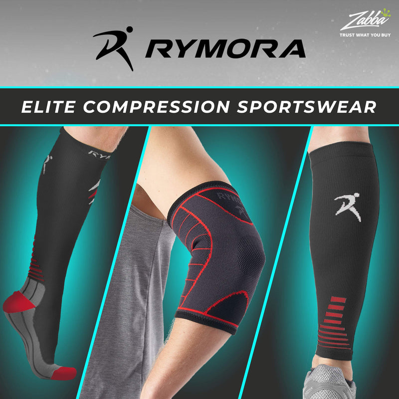 [Australia] - Rymora Knee Support Brace for Woman and Man- Knee Compression Sleeves, Comfortable and Secure Sleeve Supports for Weight Lifting, Running, Sports, Weak Joints, Fitness (2XL, Single, Black) 2XL 1 