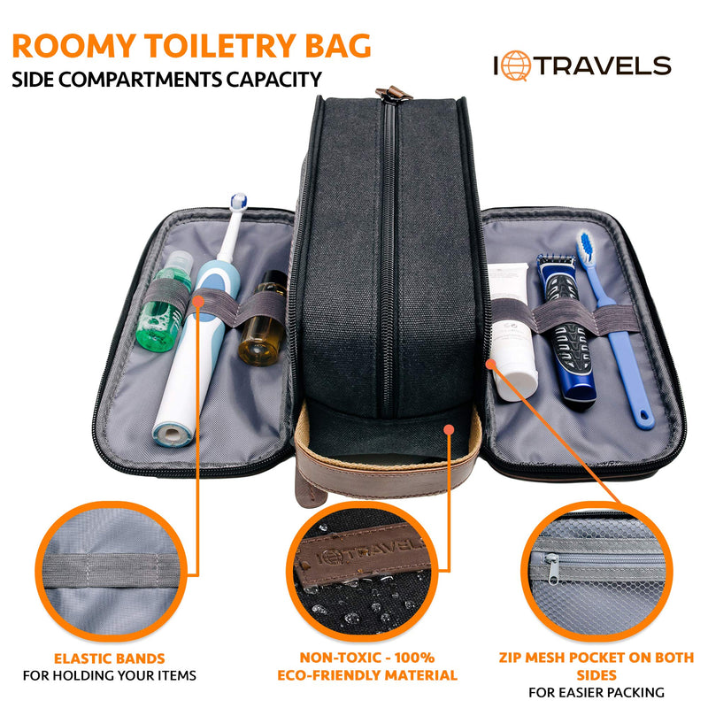 [Australia] - Travel Toiletry Bag - Dopp Kit for Men - Cosmetic Toiletry Bag for Men | Large Portable Bathroom Accessories Kit| Toiletry Kit | Hygiene Shaving bag | Mens Toiletry Travel Bag | Toiletries Bag for Men 