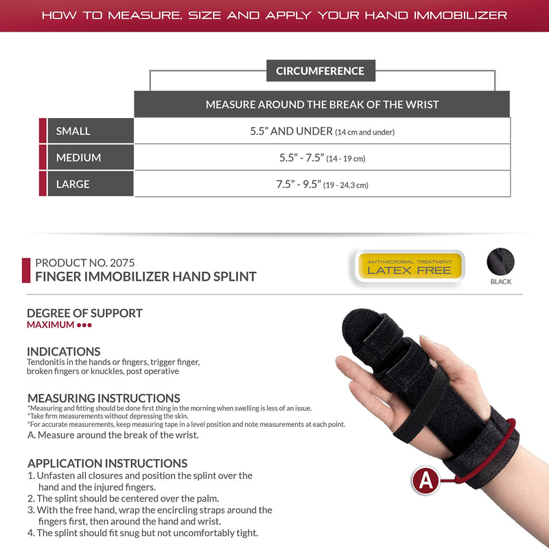 [Australia] - OTC Finger immobilizer Hand Splint, fracure Recovery Support, Small Black 